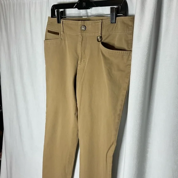 Lauren Ralph Lauren Khaki Twill Pants Horseshoe Charm Size 12 - Picture 2 of 13